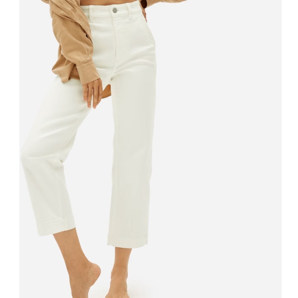 EVERLANE Straight Leg Lightweight Crop Pant in Bone Women's Size 2